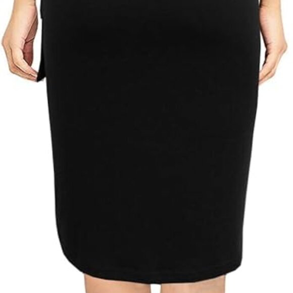 Amazon Liyinxi Retro 1950s Cap Sleeve Knee-Length Sheath Slim Midi Black dress s - Picture 7 of 11